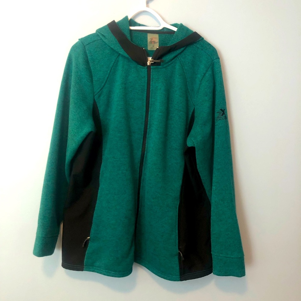 Zeroxposur ladies plus size 1X green jacket EUC